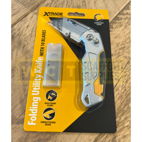 X Trade Folding Utility Knife with 10 Blades