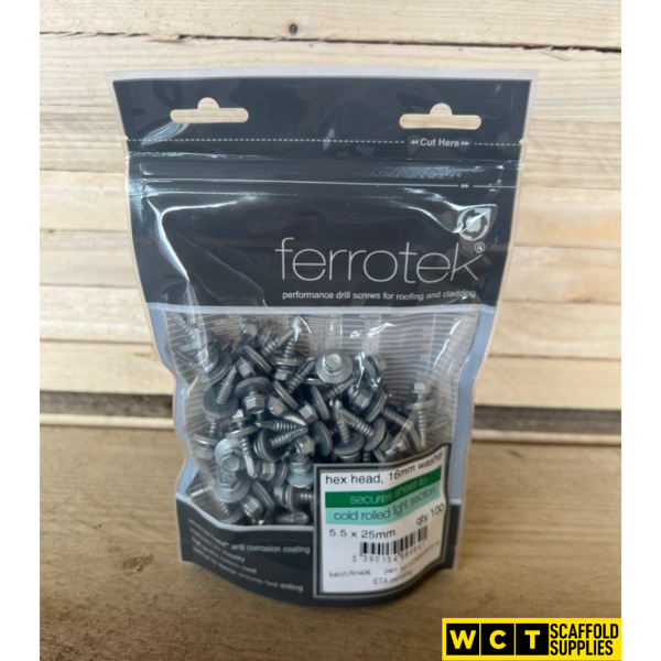 Ferrotek Hex Head Self Drilling Screws - 5.5 x 25mm